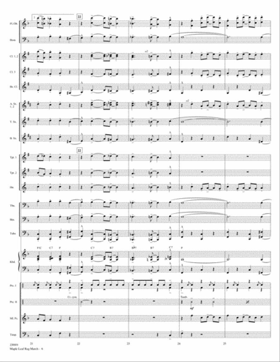 Maple Leaf Rag March Concert Band scores gallery preview page 6