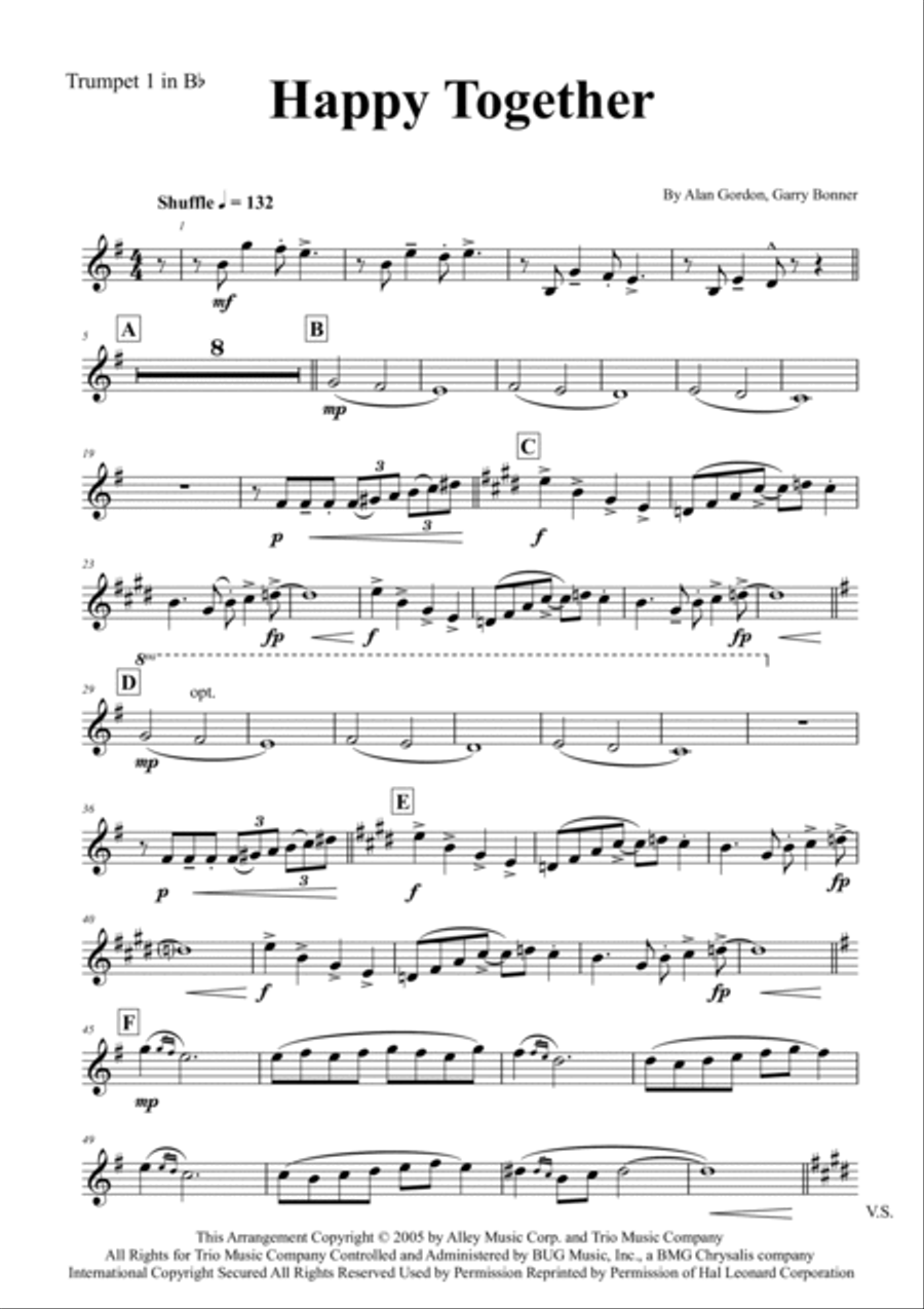 Happy Together Euphonium scores gallery preview page 6