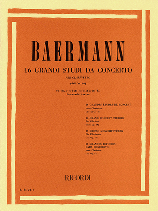 Book cover for 16 Grandi Studi da Concerto, Op. 64