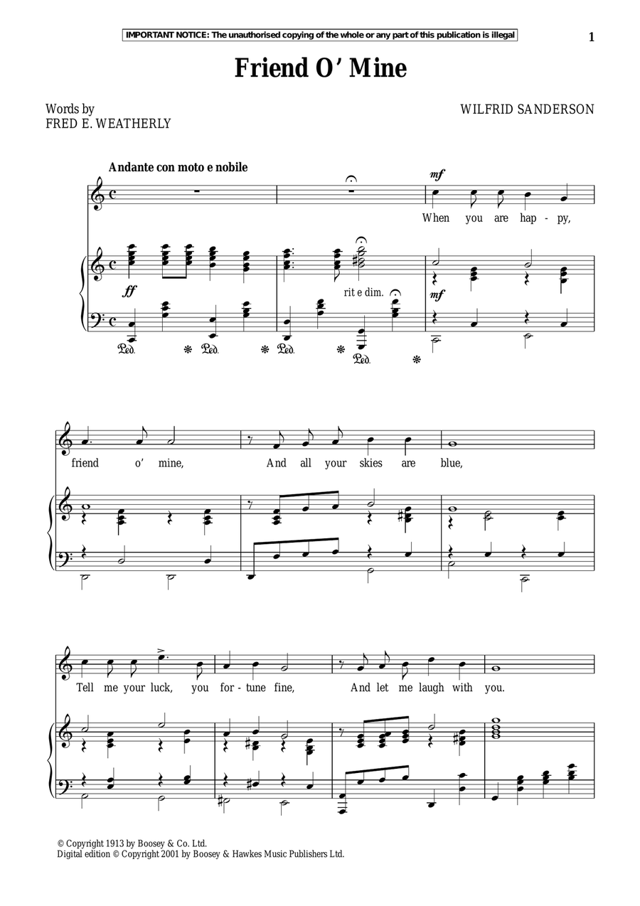 Friend O Mine Friend O Mine Piano, Vocal scores gallery preview page 1