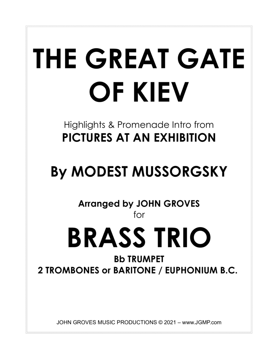 The Great Gate of Kiev from Pictures at an Exhibition - Trumpet, 2 Trombone (Brass Trio) image number null