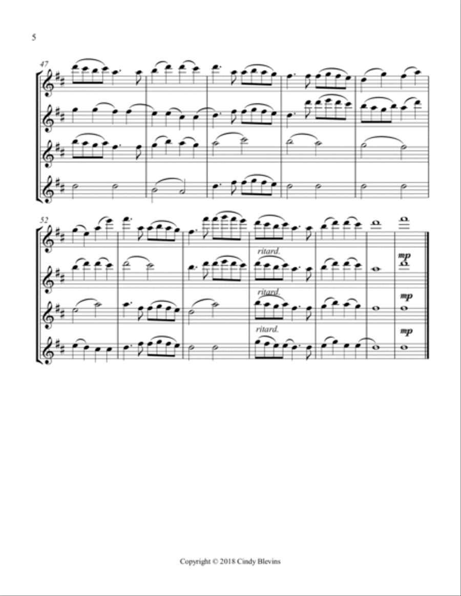 Pachelbel's Canon, for Flute Quartet Flute Quartet scores gallery preview page 6