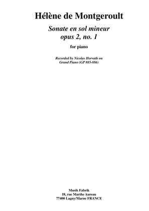 Book cover for Hélène de Montgeroult: Sonata in g minor, Opus 2 no. 1