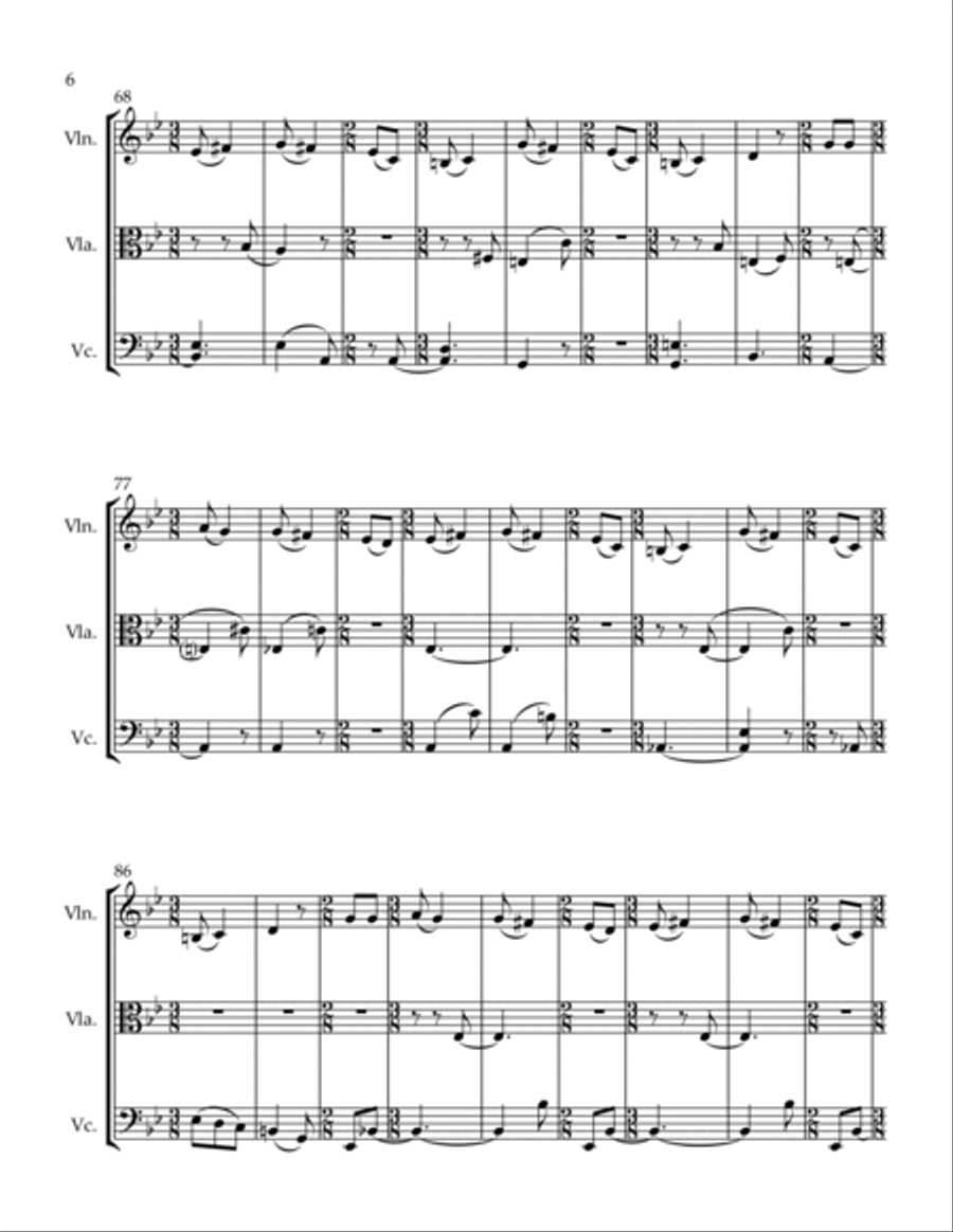 4 Romanian Carols Series 2 #1, 3, 6, 8 String Trio scores gallery preview page 6