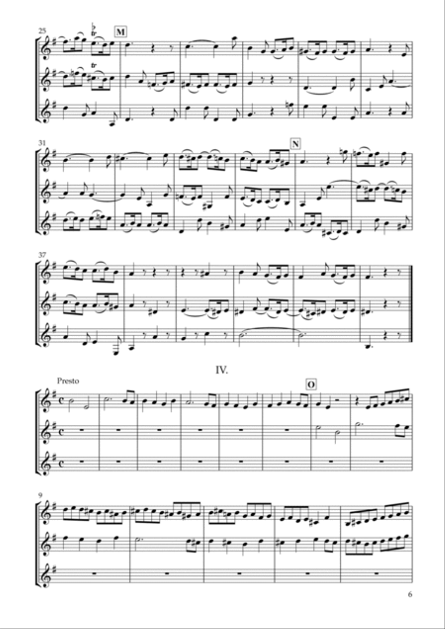 Trio Sonata in D Minor for Clarinet Trio Essercizii musici TWV42:d4 Clarinet Trio scores gallery preview page 6