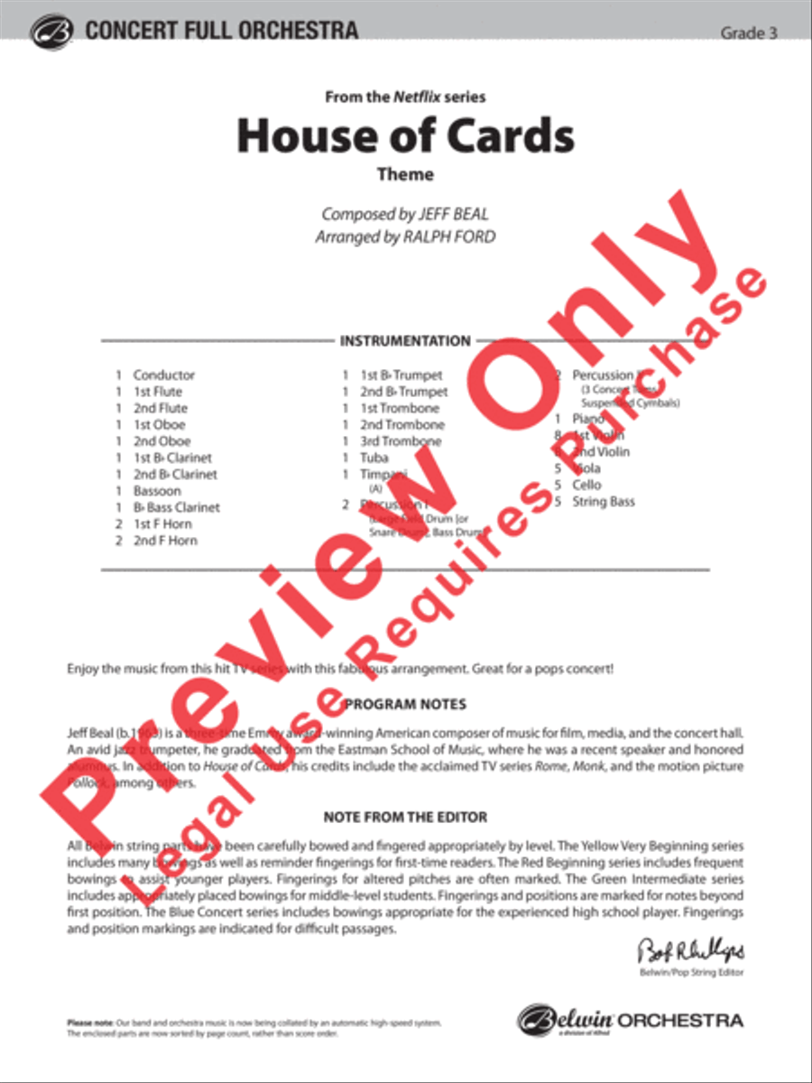House of Cards (Theme) Full Orchestra scores gallery preview page 14