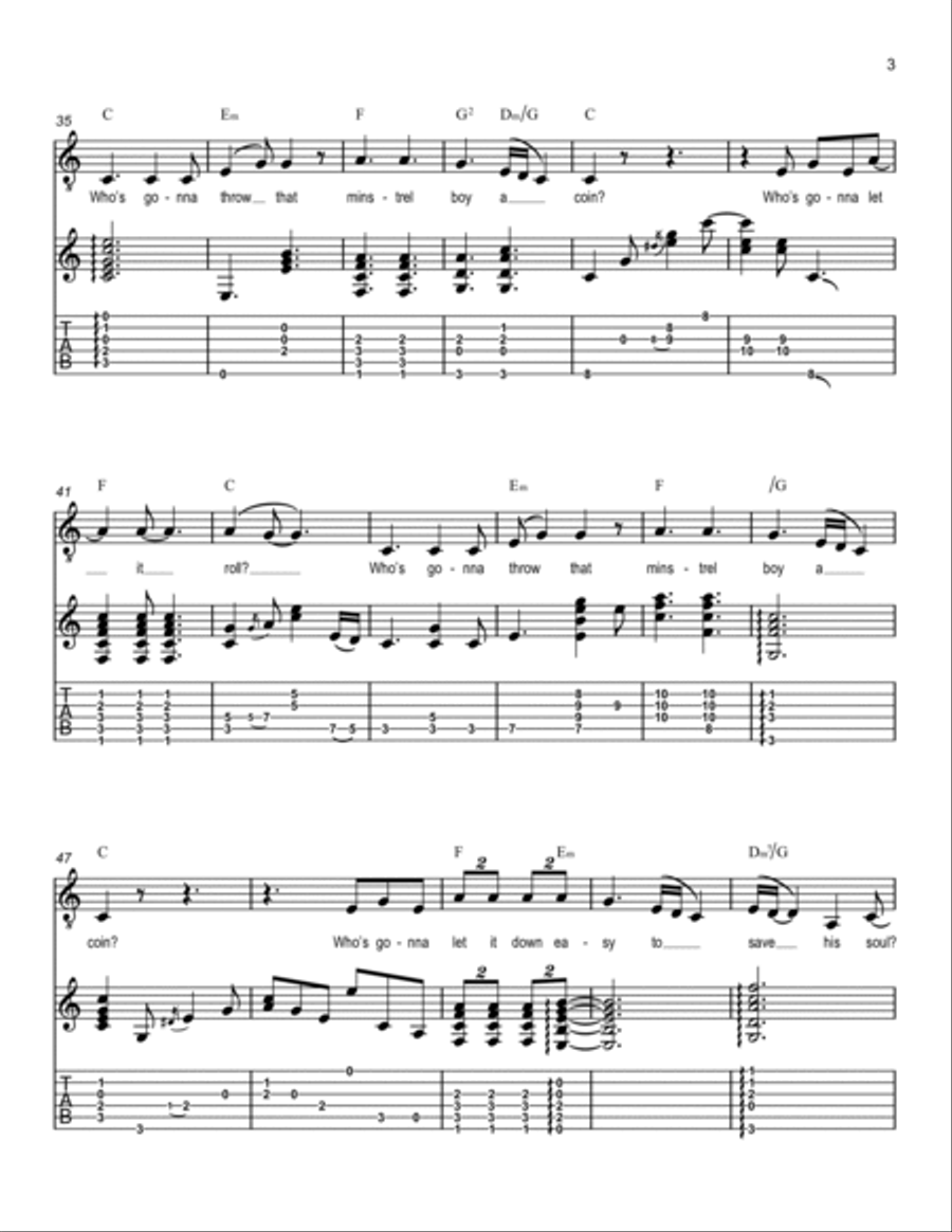 Minstrel Boy Electric Guitar scores gallery preview page 3