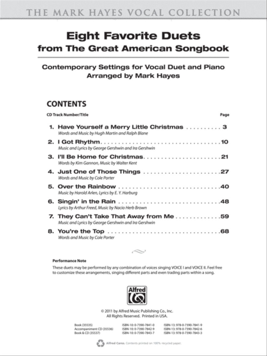 The Mark Hayes Vocal Collection -- Eight Favorite Duets from the Great American Songbook Small Ensemble scores gallery preview page 2