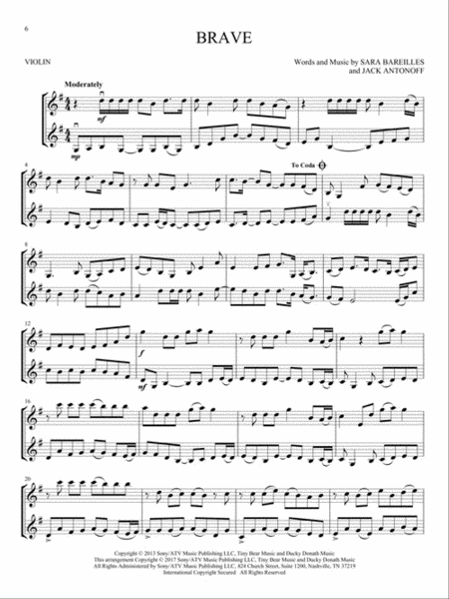 Pop Hits for Violin Duet Pop Hits for Violin Duet String Duet scores gallery preview page 4