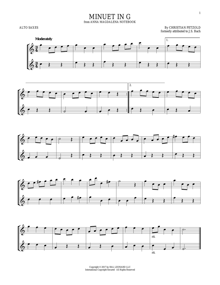 Minuet In G Major, BWV Anh. 114