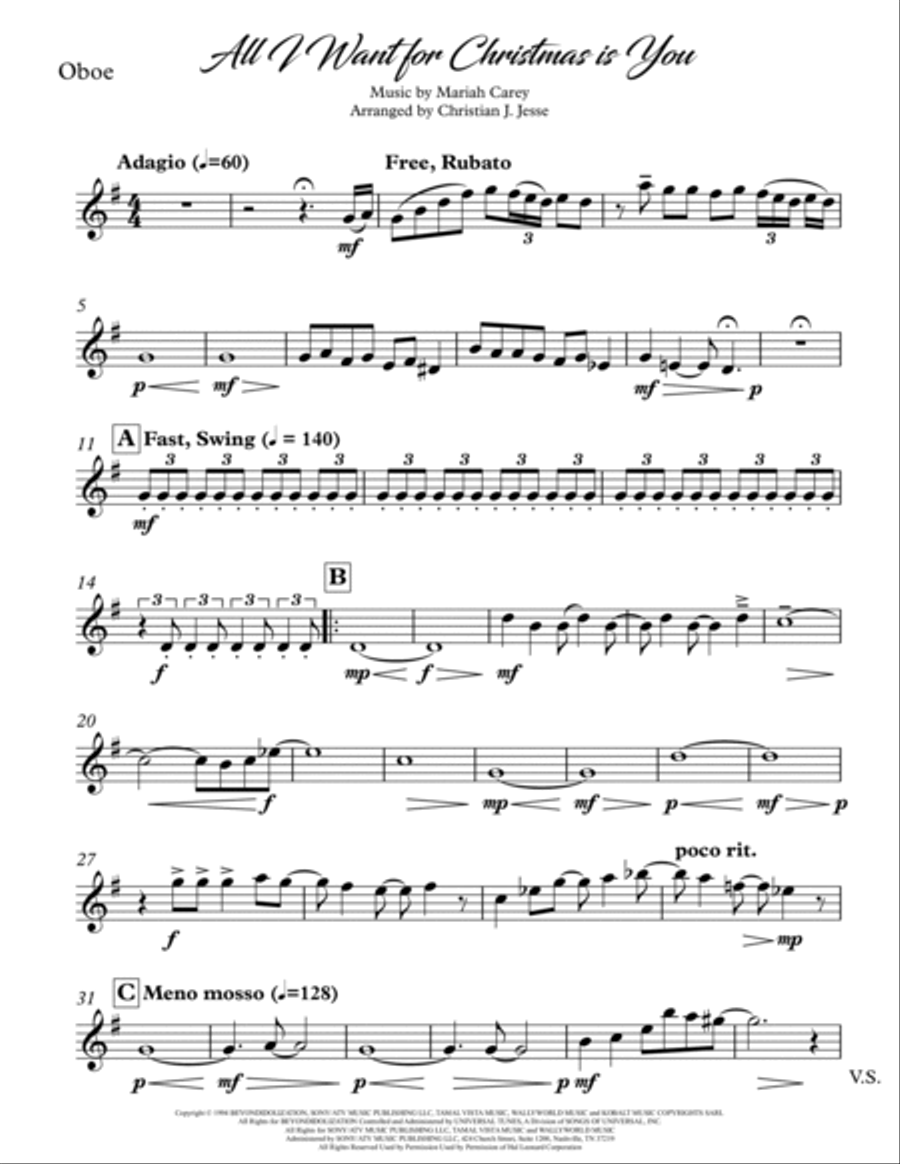 All I Want For Christmas Is You Woodwind Quintet scores gallery preview page 6