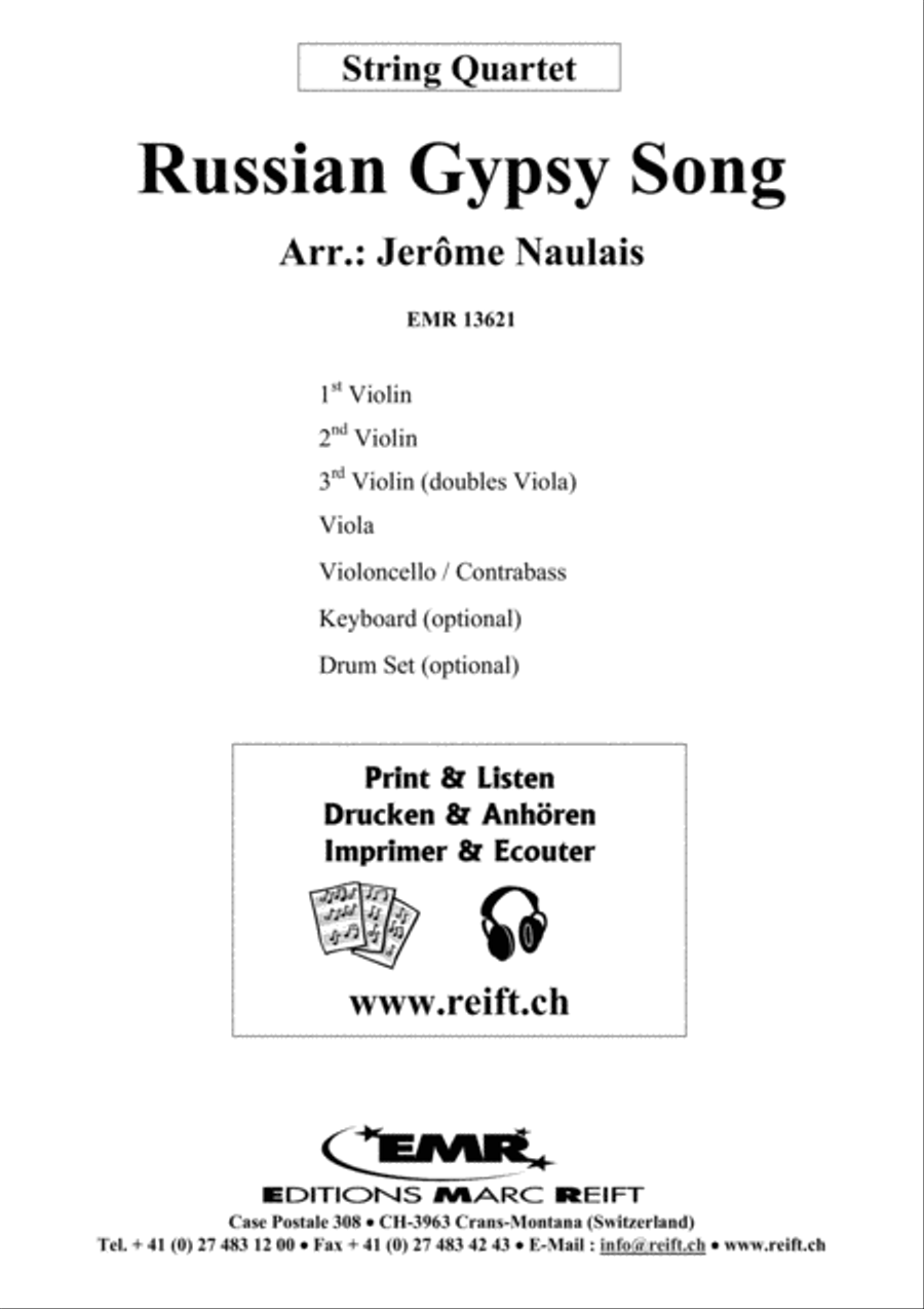 Russian Gypsy Song String Quartet scores gallery preview page 2