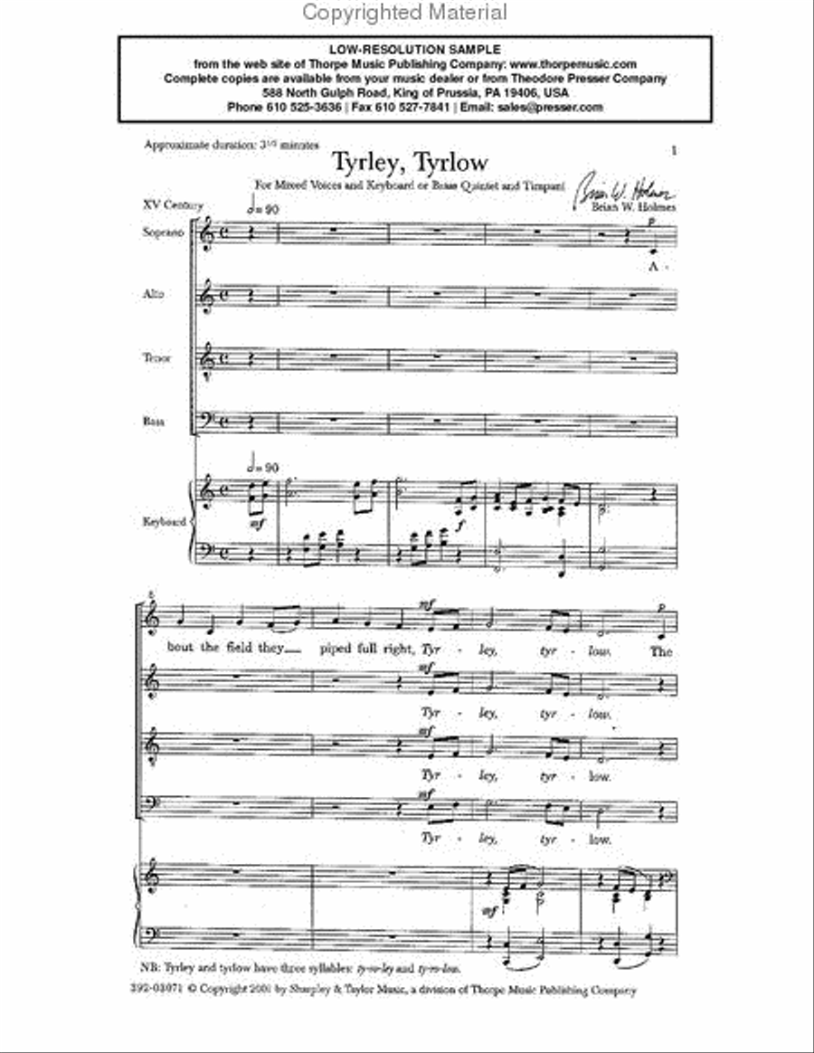Tyrley, Tyrlow 4-Part scores gallery preview page 2