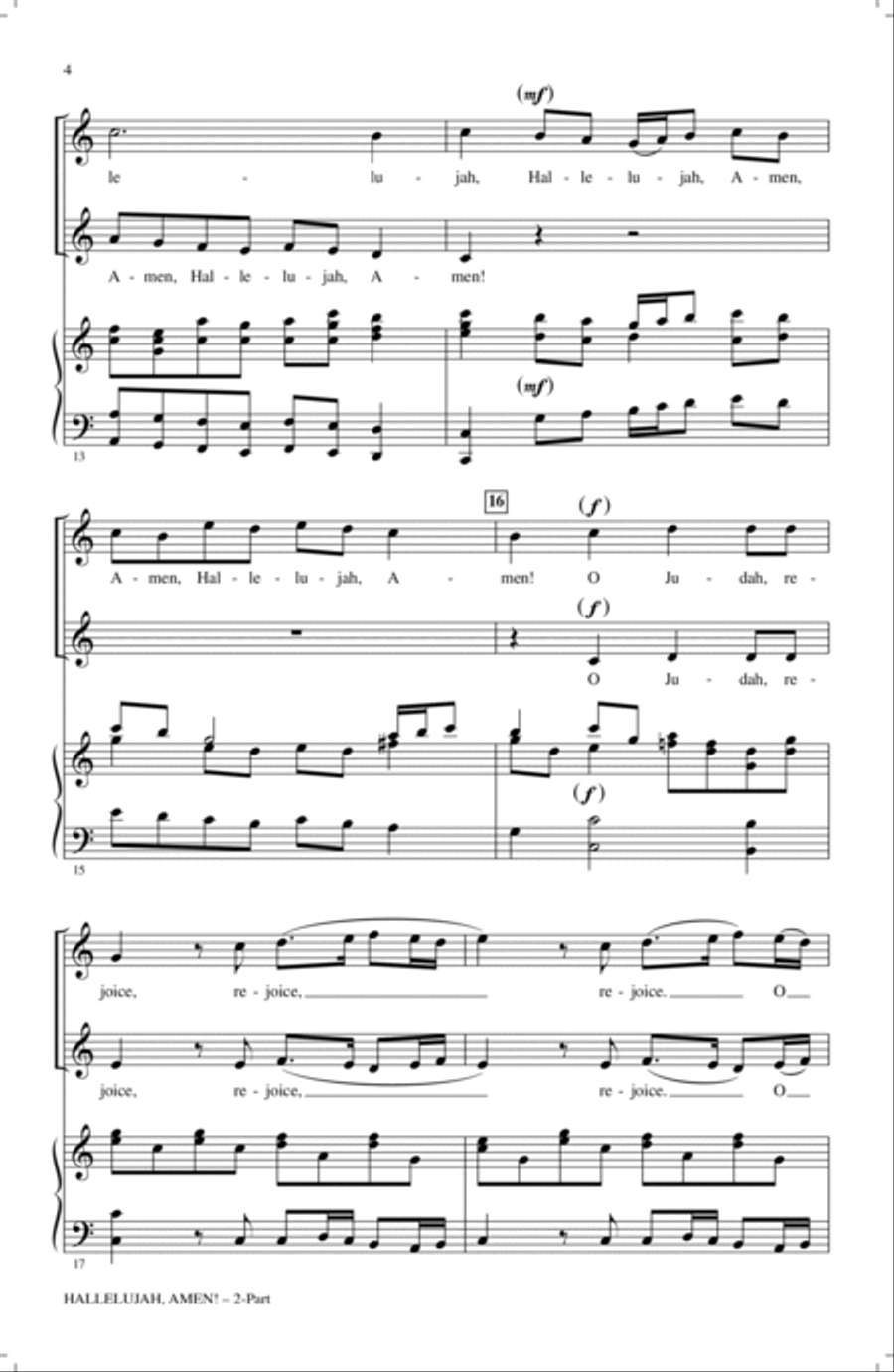 Hallelujah, Amen! Hallelujah, Amen! 2-Part scores gallery preview page 3