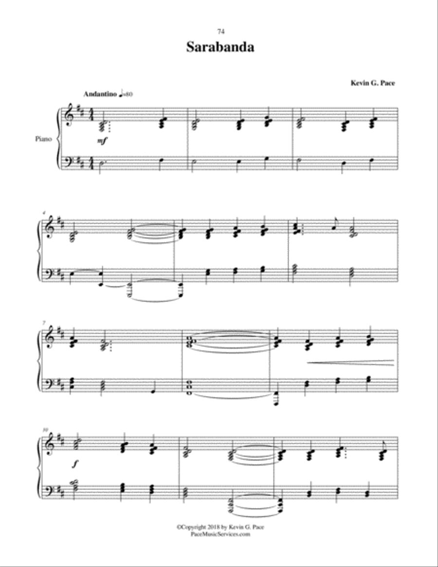 Sarabanda - original piano solo Piano Solo scores gallery preview page 2