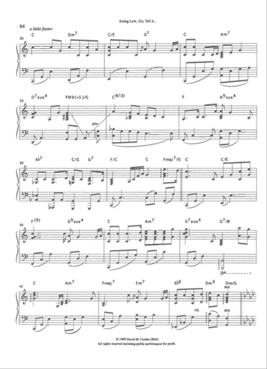 Swing Low, Sweet Chariot / Go, Tell It on the Mountain Medley Piano Solo scores gallery preview page 3