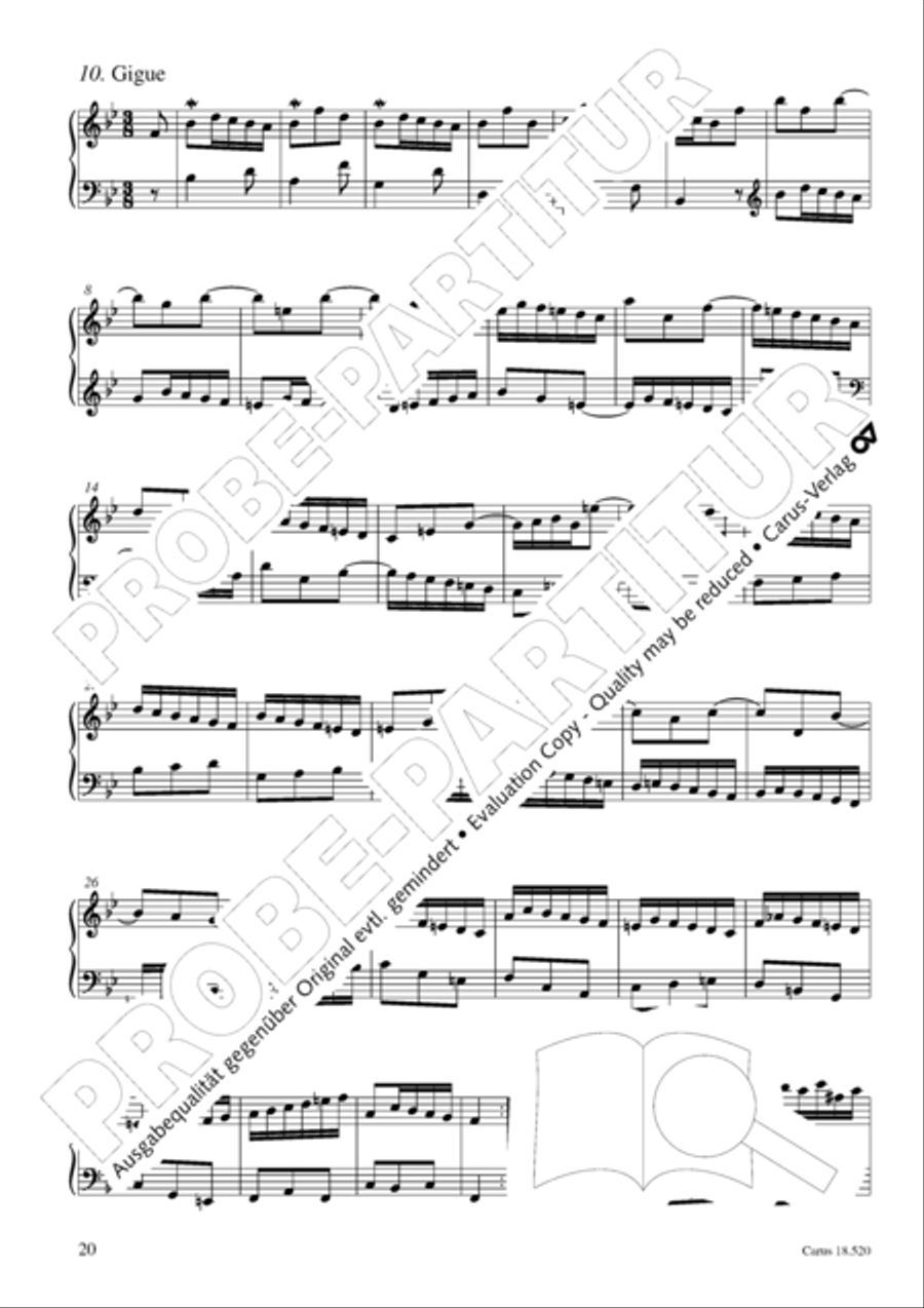 Partita in B flat Major Harpsichord scores gallery preview page 21
