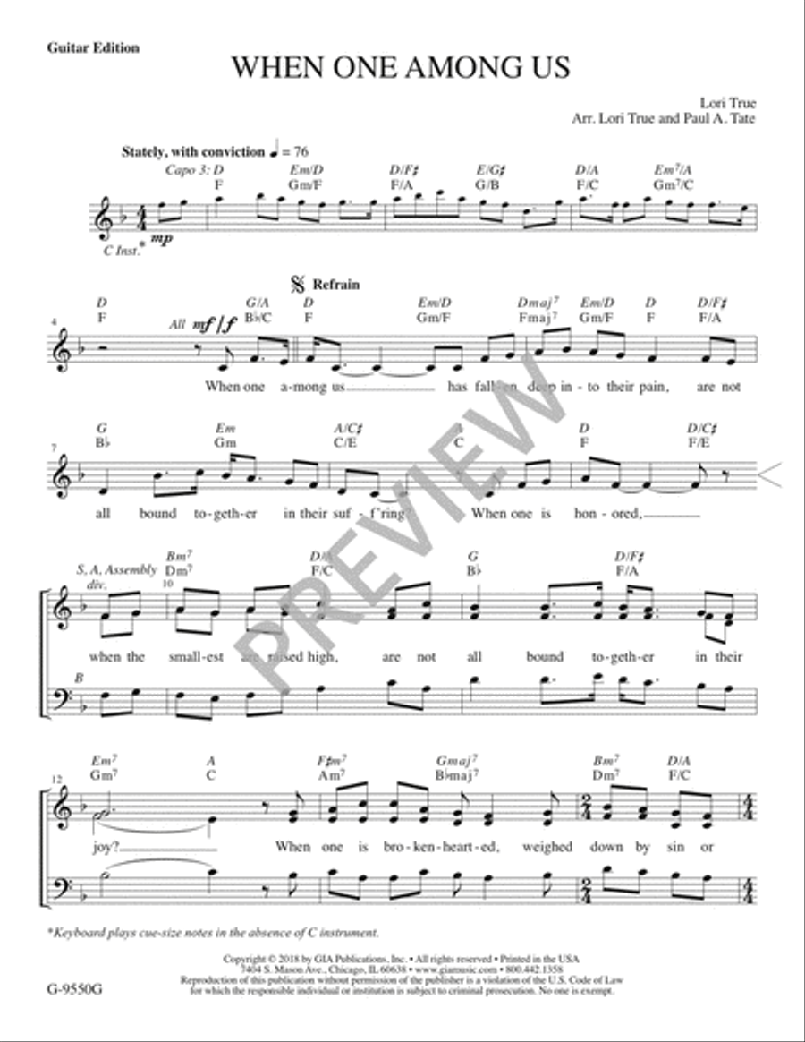 When One among Us - Guitar edition Guitar scores gallery preview page 2