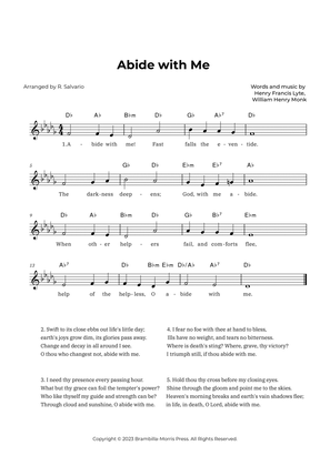 Abide with Me (Key of D-Flat Major)