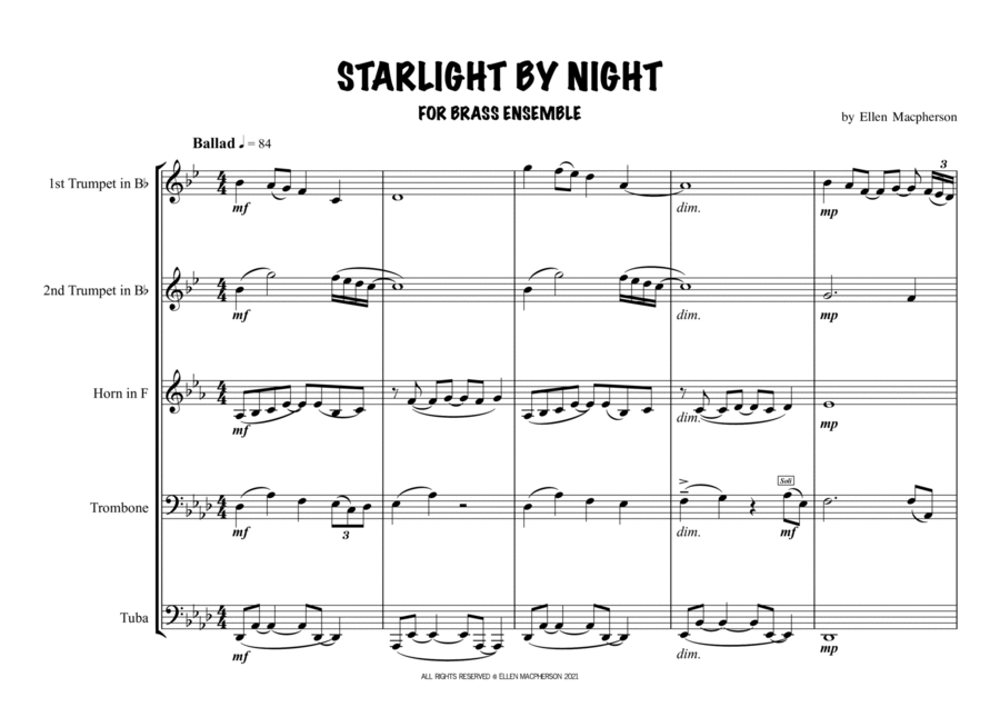 "Starlight By Night" for Brass Ensemble image number null