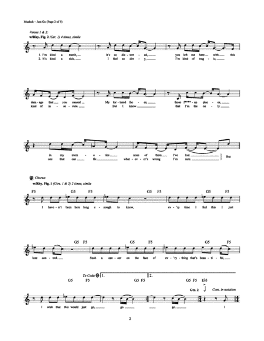 Just Go Electric Guitar scores gallery preview page 2