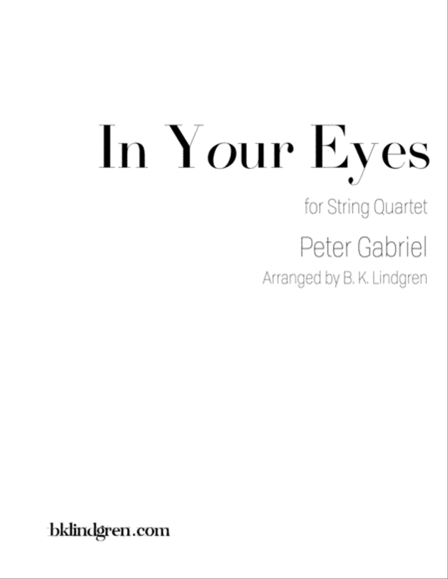 In Your Eyes String Quartet scores gallery preview page 1