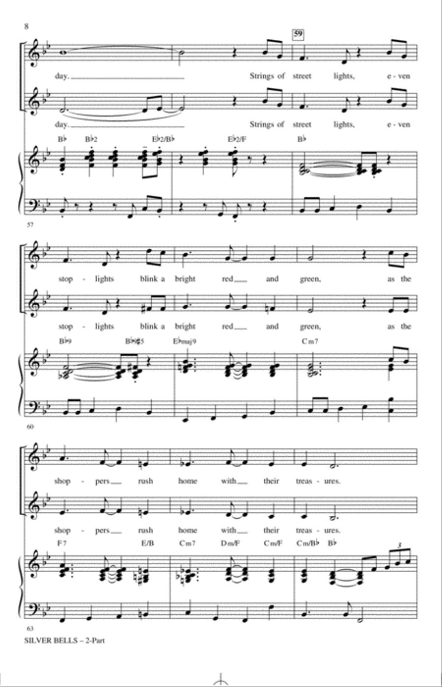Silver Bells (arr. Mark Hayes) 2-Part scores gallery preview page 7