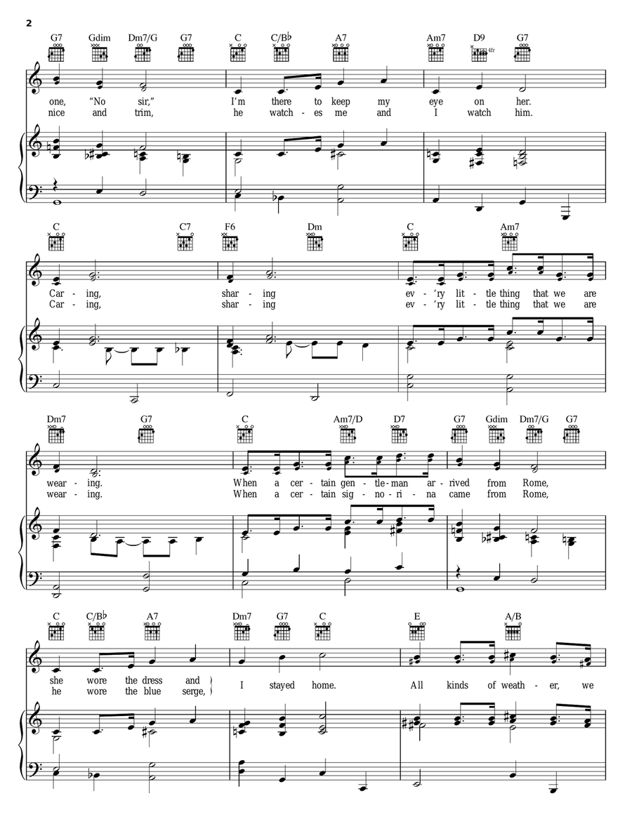 Sisters Piano, Vocal, Guitar scores gallery preview page 2