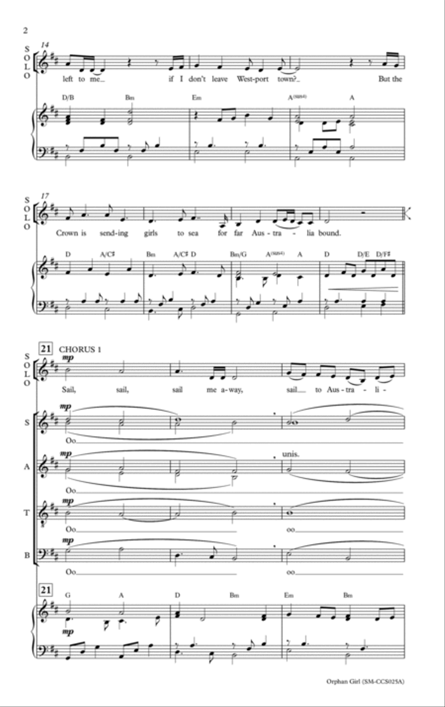 Orphan Girl 4-Part scores gallery preview page 2