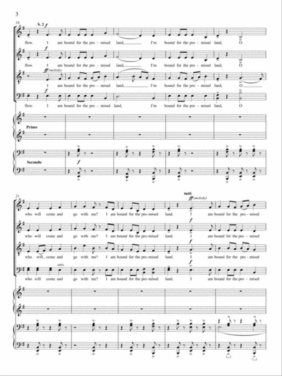 Bound for the promised land 4-Part scores gallery preview page 3
