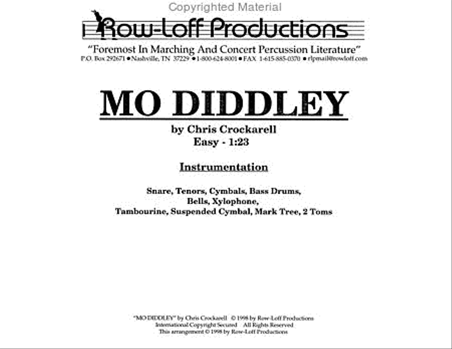 Mo Diddley Mo Diddley Percussion Ensemble scores gallery preview page 2