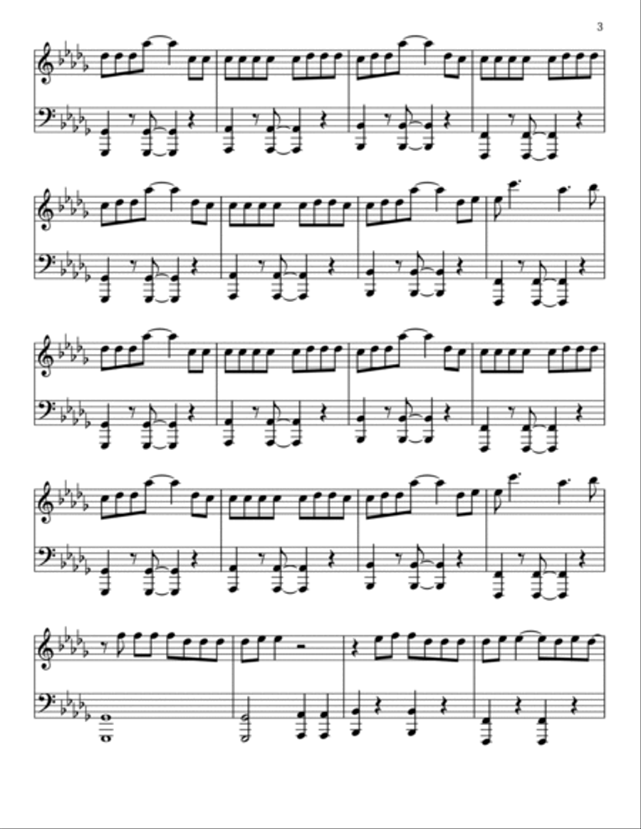 Stay Piano Solo scores gallery preview page 3
