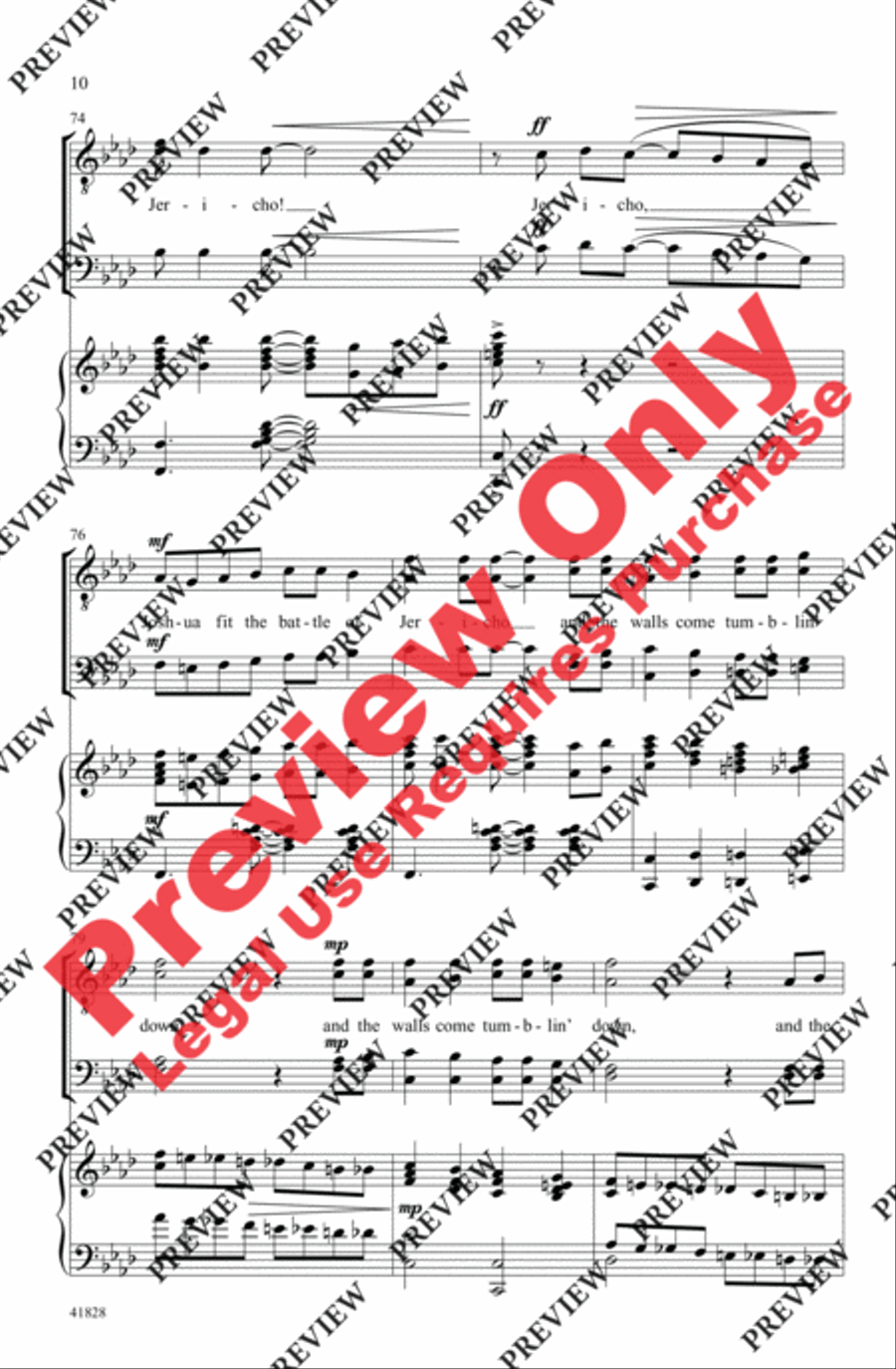 Battle of Jericho Battle of Jericho Men's Choir scores gallery preview page 10