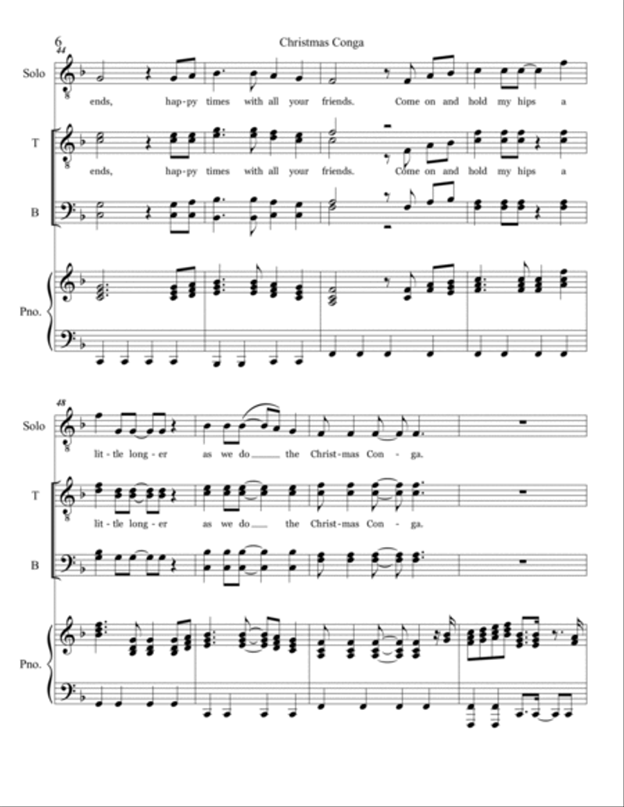 Christmas Conga TTBB scores gallery preview page 6