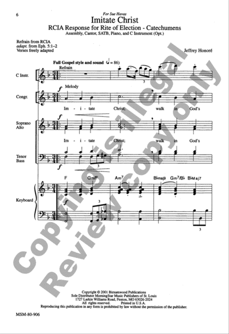 Blessed Are We Imitate Christ (2 Responses) 4-Part scores gallery preview page 6