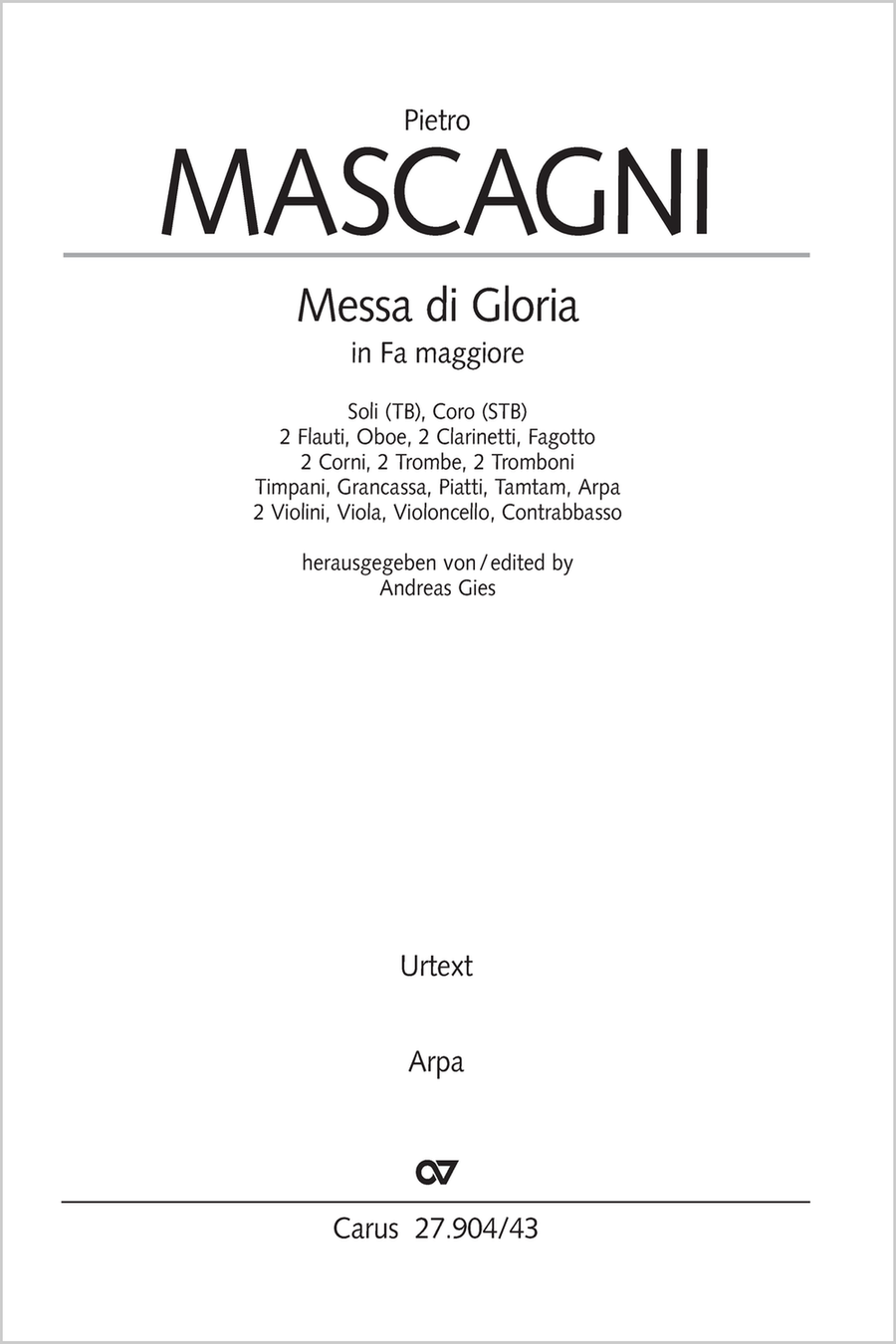 Messa di Gloria Harp scores gallery preview page 1