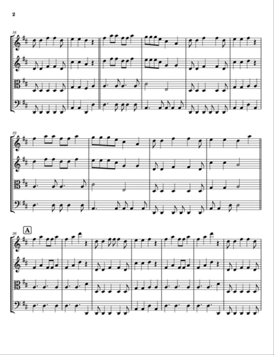 Day-o (the Banana Boat Song) String Quartet scores gallery preview page 2