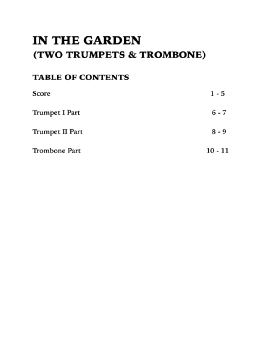 In the Garden (Brass Trio): Two Trumpets and Trombone Brass Trio scores gallery preview page 4