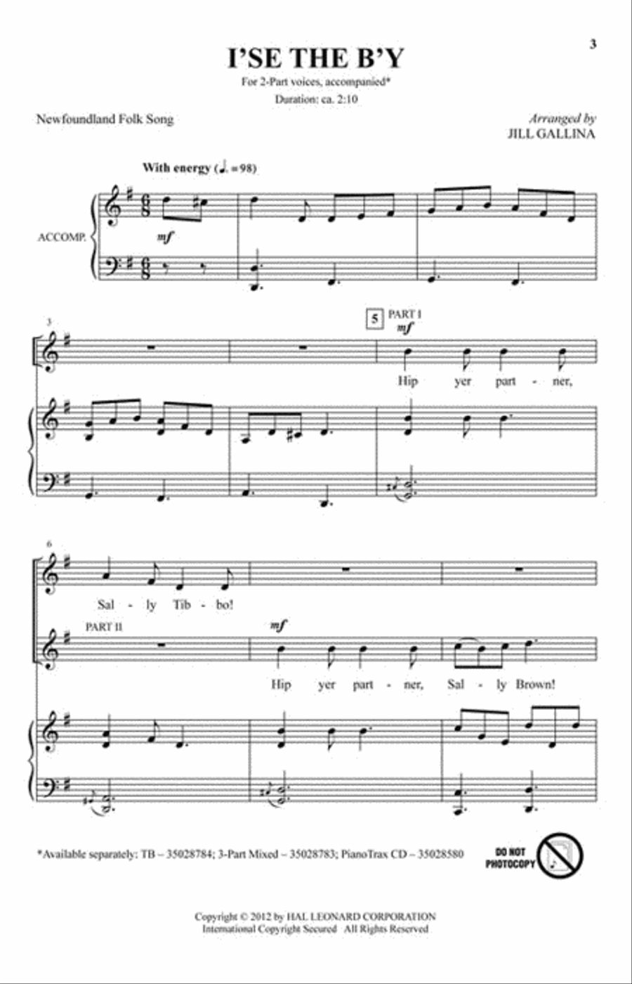 I'se the B'y I'se the B'y 2-Part scores gallery preview page 2