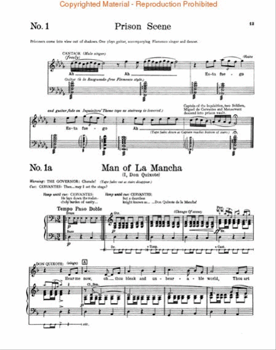 Man of La Mancha Voice scores gallery preview page 3