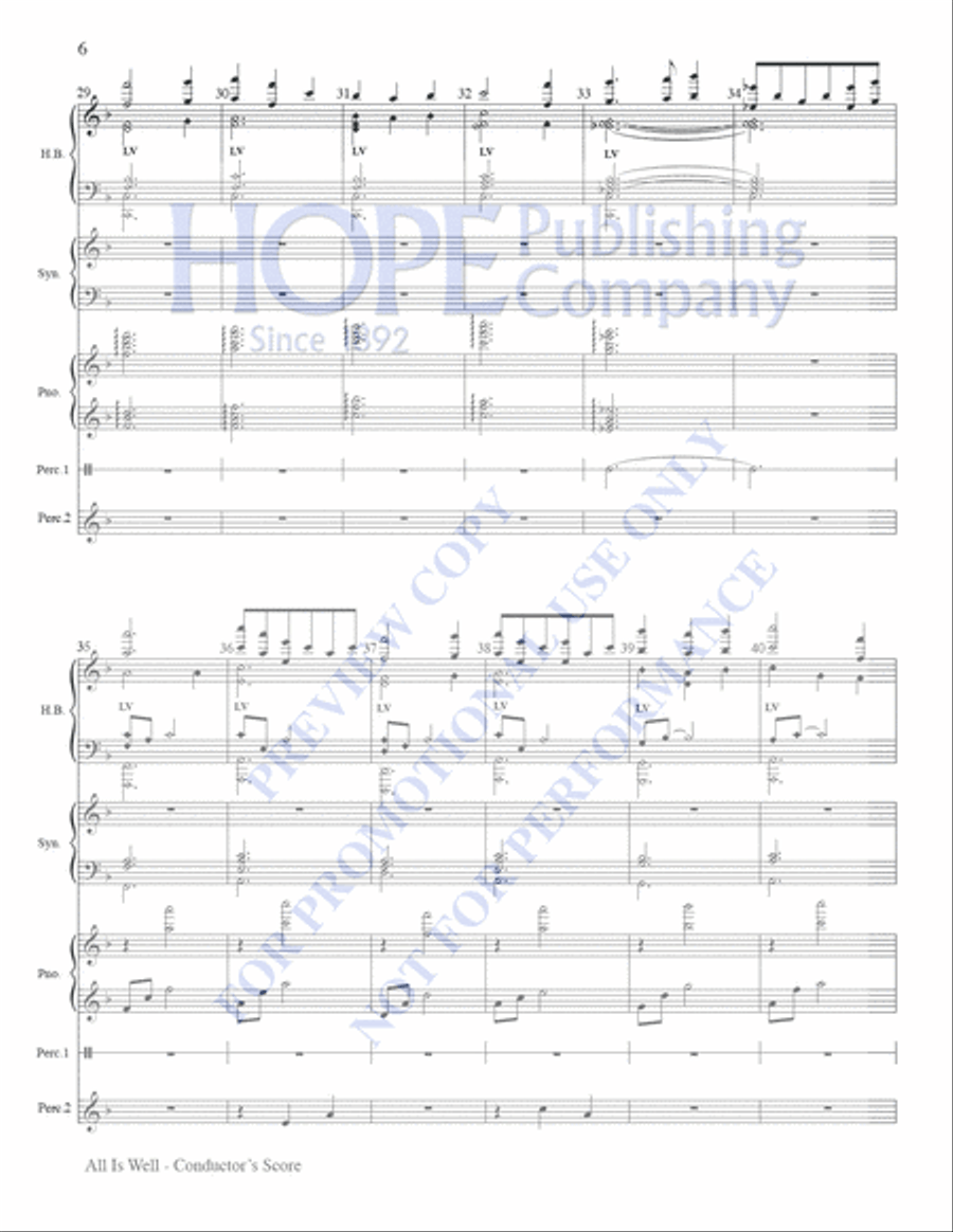 All Is Well Handbell Choir scores gallery preview page 6