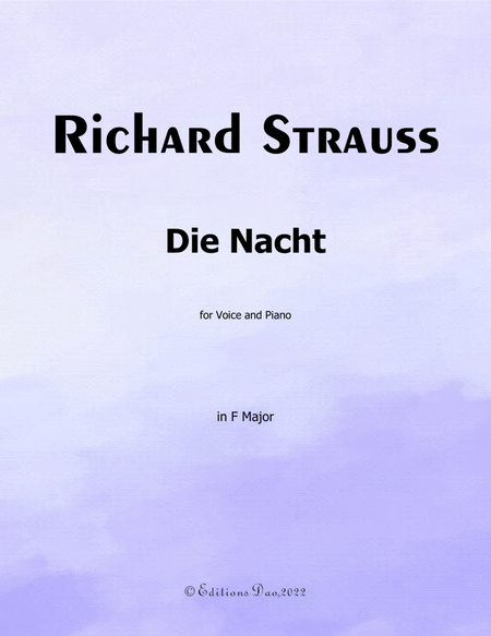 Die Nacht, by Richard Strauss, in F Major