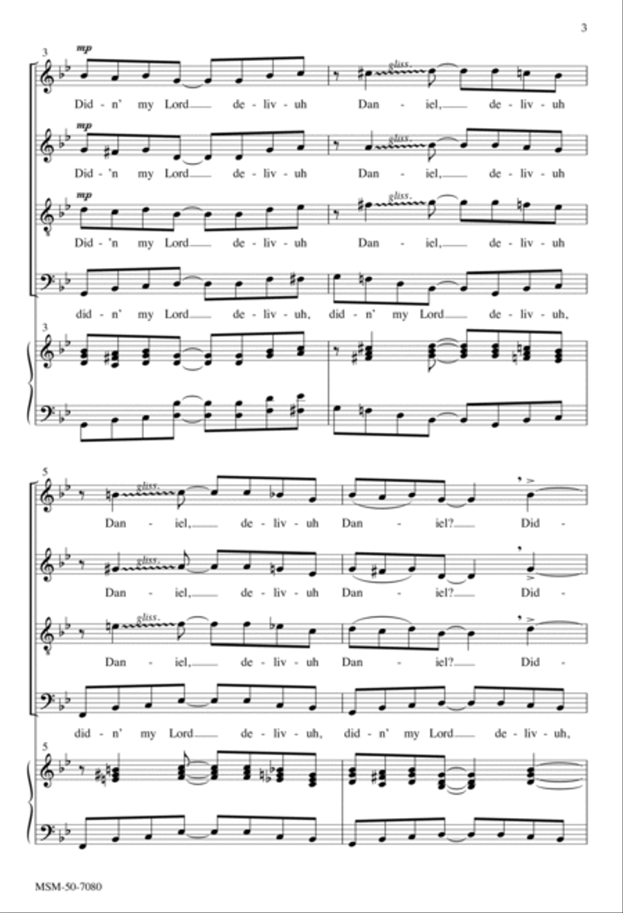 Didn' My Lord Delivuh Daniel? 4-Part scores gallery preview page 3
