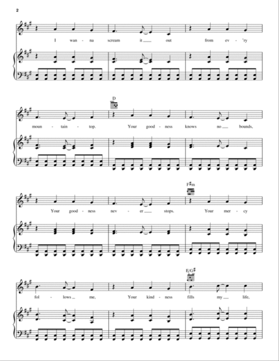 You Are Good Piano, Vocal, Guitar scores gallery preview page 2