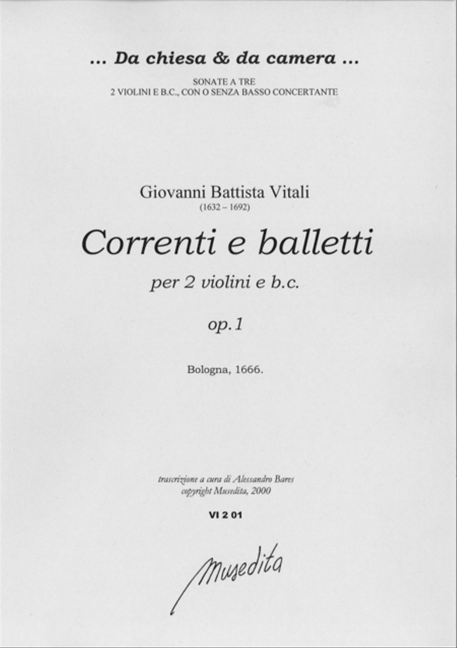 Correnti e balletti op.1 (Bologna, 1686) Violin scores gallery preview page 1