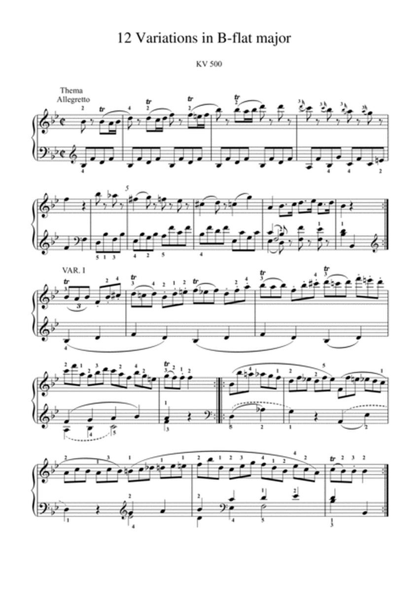 Mozart-12 Variations in B-flat major, K.500 image number null