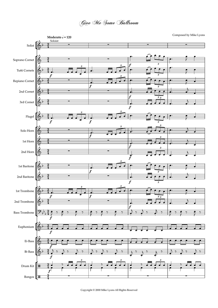Cornet Solo - Give Me Some Ballroom Brass Band scores gallery preview page 3