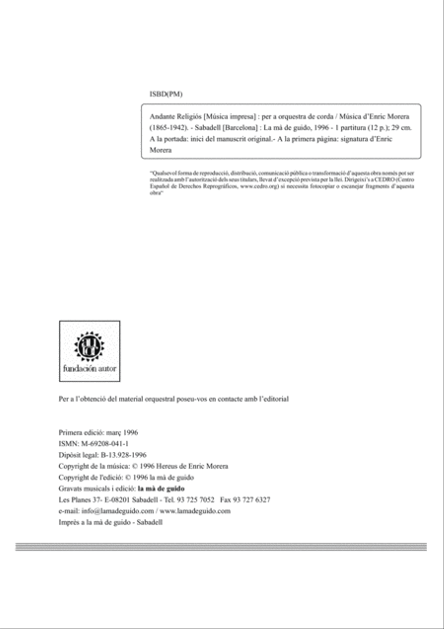 Andante Religiós String Orchestra scores gallery preview page 4