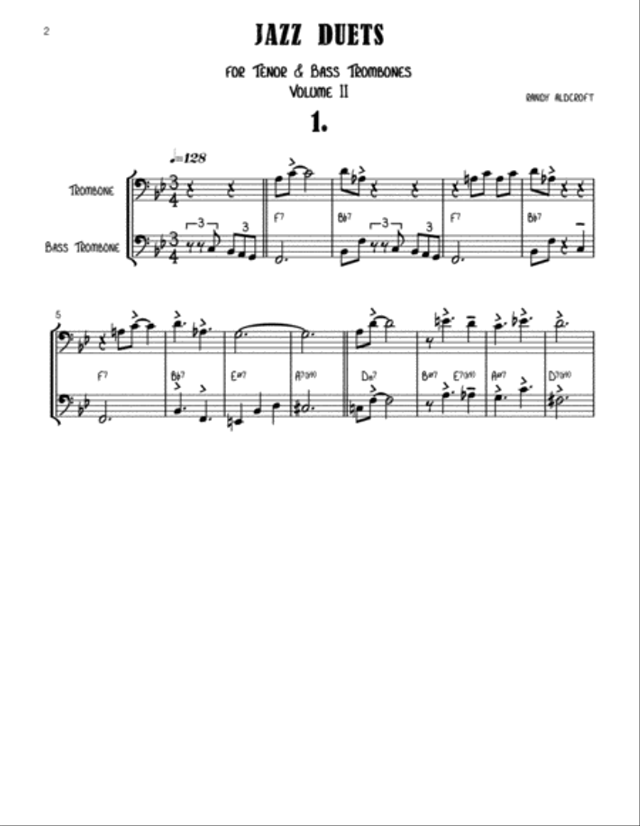 Famous Jazz Duets for Tenor and Bass Trombone Volume 2 Trombone Duet scores gallery preview page 3