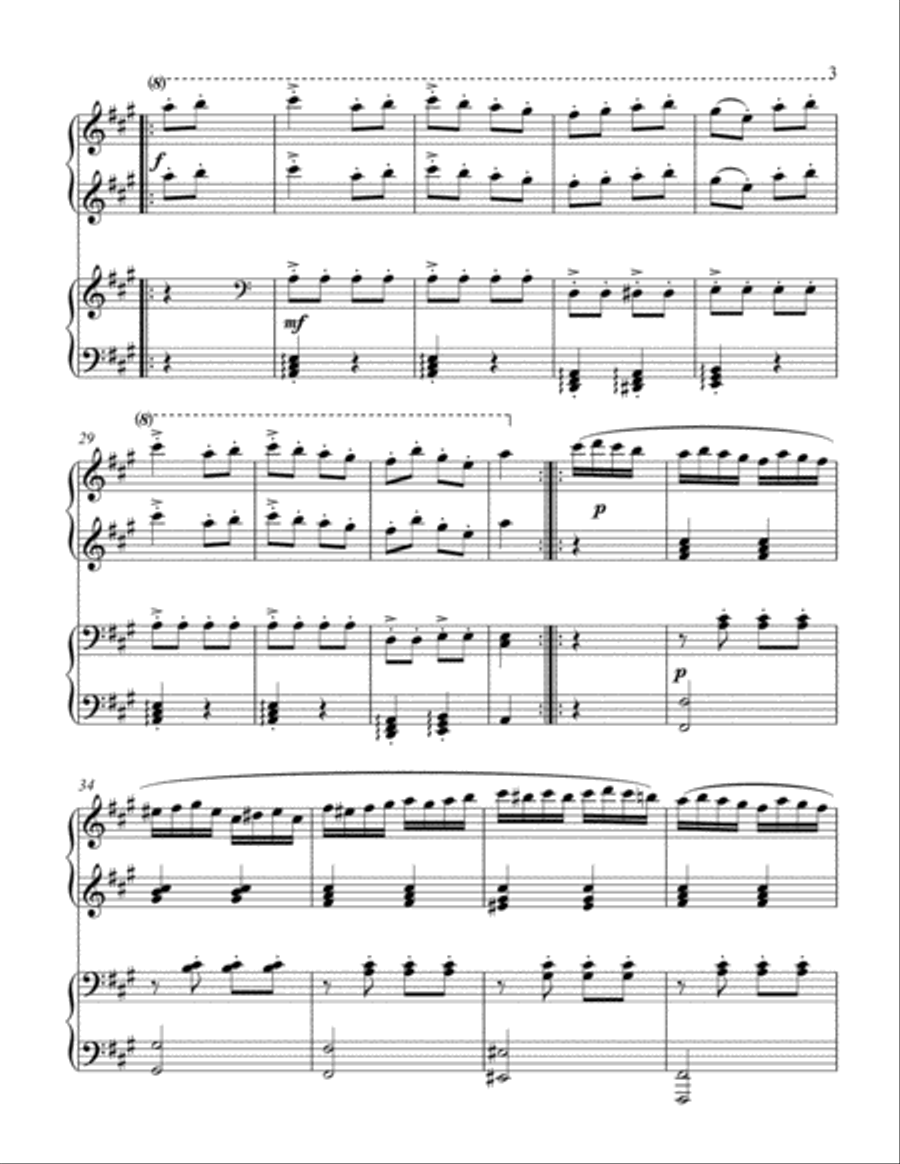 Turkish March (1 piano, 4 hand duet) 1 Piano, 4-Hands scores gallery preview page 4